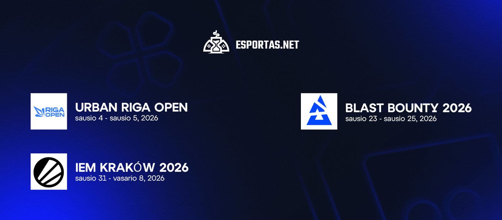 Sausio 2026 mėnuo CS2 scenoje: BLAST Bounty startas ir IEM Kraków išbandymas elitui — Esportas.net